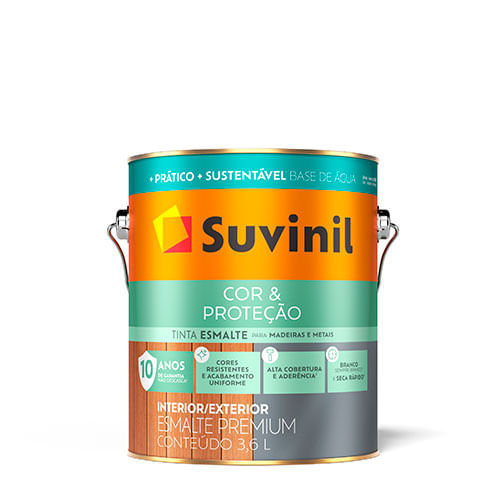 Esmalte Cor e Proteção Base Água Fosco - Suvinil 3,6L